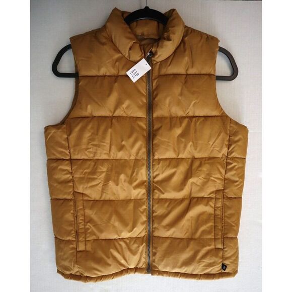 Gap 418456 Kids Sz XL (12) Honey Mustard Yellow ColdControl Quilted Puffer Vest - Picture 1 of 9
